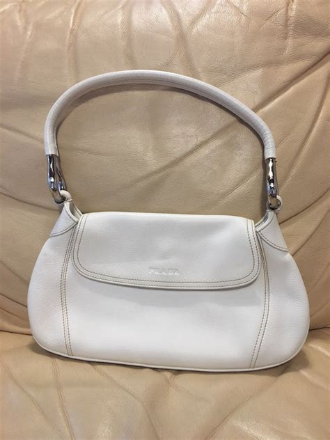 vintage white prada bag.